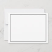 Simple Elegance Noir & Blanc Merci Carte Note (Dos)