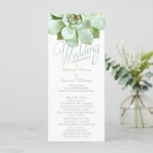 Simple Elegance Succulent Wedding Program Programma (Staand voorkant)