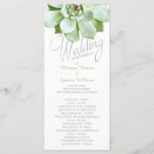 Simple Elegance Succulent Wedding Program Programma (Voorkant)