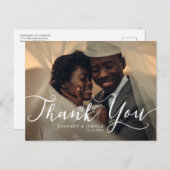 Simple Elegance Wedding Foto Hartelijk dank Briefk Aankondigingskaart (Voorkant / Achterkant)