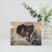 Simple Elegance Wedding Foto Hartelijk dank Briefk Aankondigingskaart (Staand voorkant)