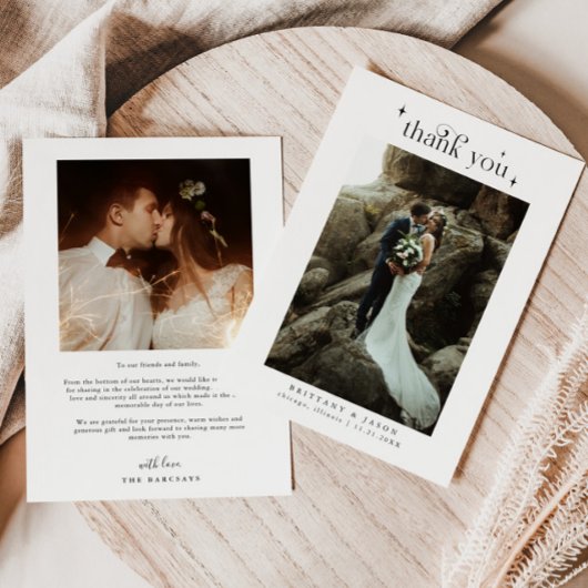 Simple Elegance Wedding Photo Bedankkaart
