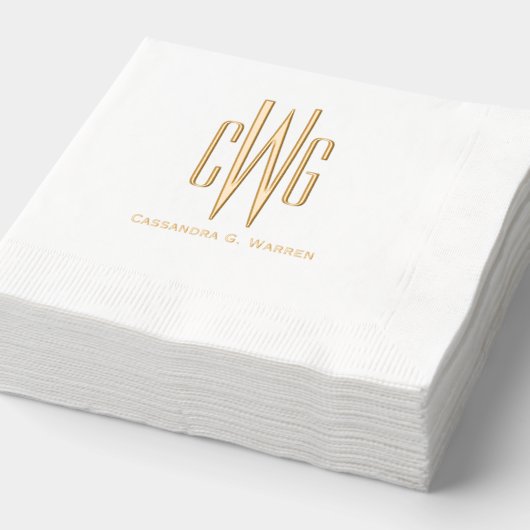 Simple Élégant 3 Lettre initiale Monogramme #4 Nom (Détail)