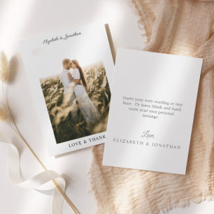 Simple Élégant Amour Et Merci Photo Mariage