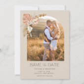 Simple Elegant Arch Photo Boho Wedding Save The Date (Voorkant)