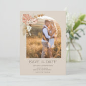 Simple Elegant Arch Photo Boho Wedding Save The Date (Staand voorkant)