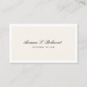 Simple Elegant Attorney Cream Visitekaartje (Voorkant)