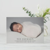Simple Elegant Baby Photo Faire-part de naissance (Debout devant)