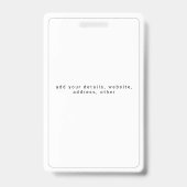 Simple élégant badge de nom de photo d'identité (Arrière)
