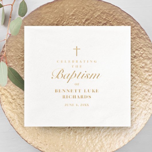 Simple Élégant Baptême Croix en Or