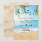Simple Elegant Beach Wedding Invitation (Devant / Derrière)