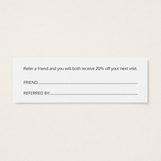 Simple Elegant Black and White Reference Kaart (Achterkant)