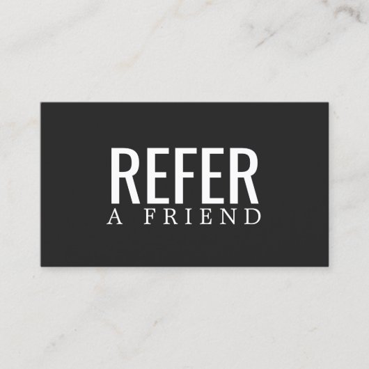 Simple Elegant Black and White Reference Kaart (Voorkant)