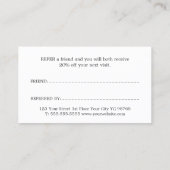 Simple Elegant Black and White Reference Kaart (Achterkant)