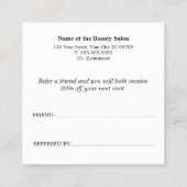 Simple Elegant Black and White Reference Kaart (Achterkant)