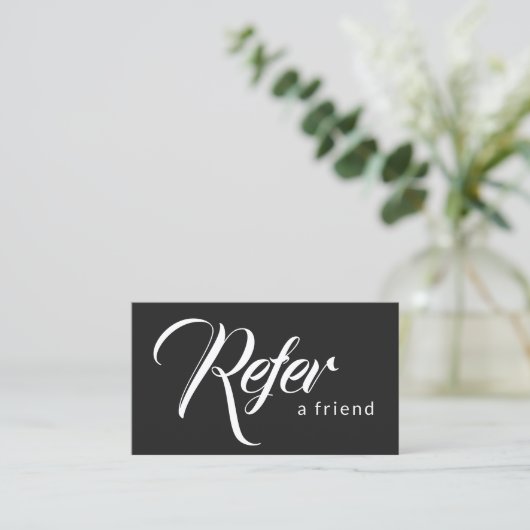 Simple Elegant Black and White Reference Kaart (Staand voorkant)