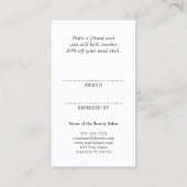 Simple Elegant Black and White Reference Kaart (Achterkant)