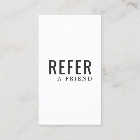 Simple Elegant Black and White Reference Kaart (Voorkant)