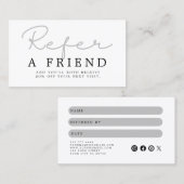 Simple Elegant Black and White Reference Kaart (Voorkant / Achterkant)