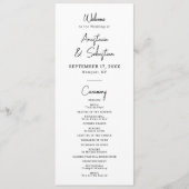 Simple Elegant Black and White Script Wedding Programma (Voorkant)