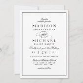 Simple Elegant Black and White Wedding Invitation (Devant)