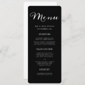Simple Elegant Black and White Wedding Menu (Voorkant / Achterkant)