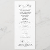 Simple elegant black and white wedding programma (Achterkant)