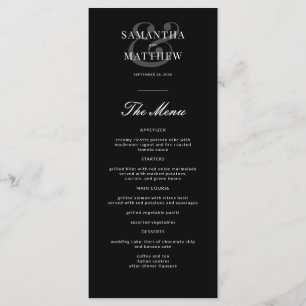 Simple Elegant Black Formal Wedding Menu