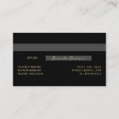 Simple Elegant Black Gold Luxury Carte de crédit (Dos)