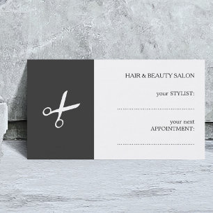 Simple Elegant Black White Beauty Appointard Afsprakenkaartje