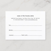 Simple Elegant Black White Beauty Certificat cadea (Dos)