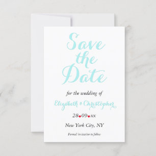 Simple Elegant Black White Blauwgroen Wedding Verl Save The Date