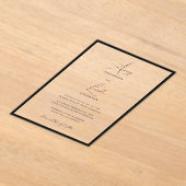 Simple Elegant Black & White Border Script Wedding Acryl Uitnodigingen (Laagn)