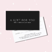 Simple Elegant Black White Certificat cadeau
