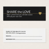 Simple Elegant Black White Gold Heart Référence (Devant & derrière)