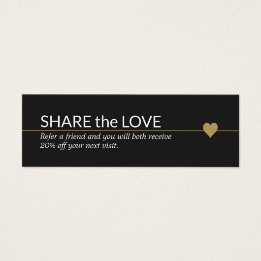 Simple Elegant Black White Gold Heart Référence (Devant)