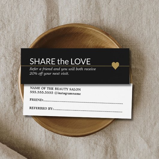 Simple Elegant Black White Gold Heart Référence