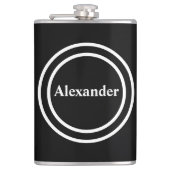 Simple Elegant Black White Monogram Fl Heupfles (Voorkant)