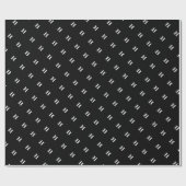 Simple Elegant Black White Monogrammen Wr Cadeaupapier (Vlak)