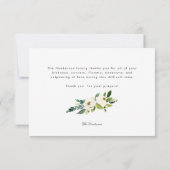 Simple Elégant Blanc Floral Famille Mort Merci (Dos)