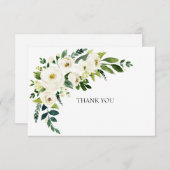 Simple Elégant Blanc Floral Famille Mort Merci (Devant / Derrière)