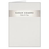 Simple élégant blanc moderne FAUX Silver Striped (Devant)