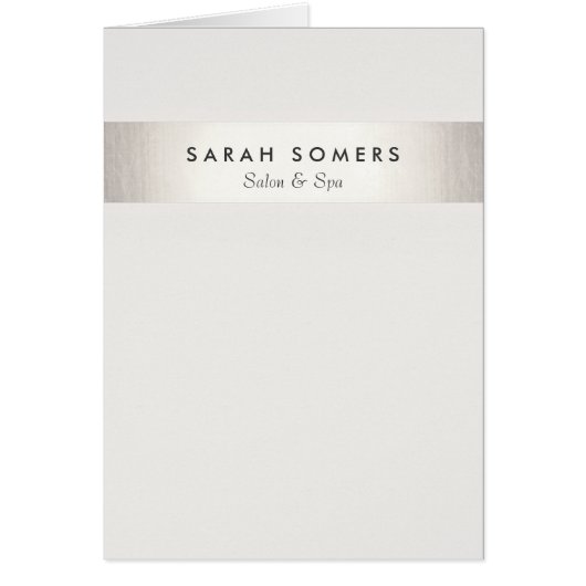 Simple élégant blanc moderne FAUX Silver Striped (Devant)