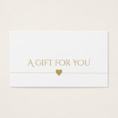 Simple Elegant blanc pur Faux Gold Carte cadeau (Devant)