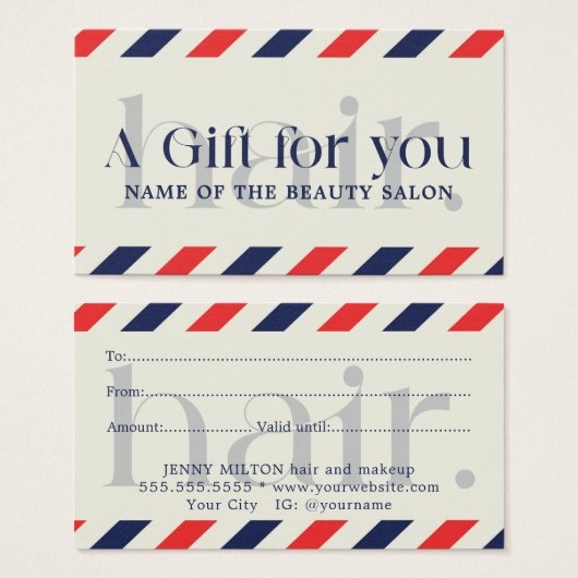 Simple Elegant Bleu Rouge cadeau beauté (Devant & derrière)