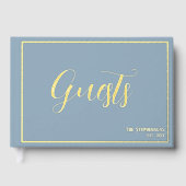Simple Elegant Blue Grey Minimalist Gold (Recto)