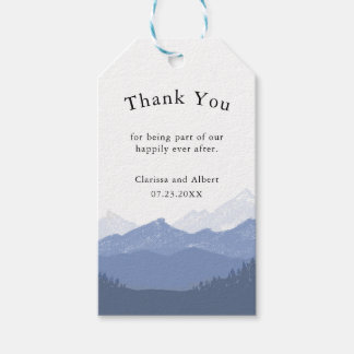 Simple Elegant Blue Mountain Wedding Thank You Cadeaulabel