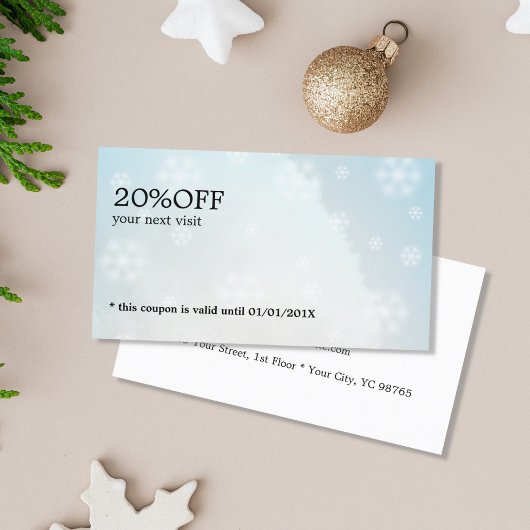Simple Elegant Blue Snowflakes Coupon de beauté