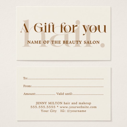 Simple Elegant Boho Beauté Brown (Devant & derrière)