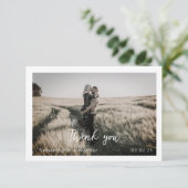 Simple Elegant Boho Mariage Thankyou Carte photo (Debout devant)